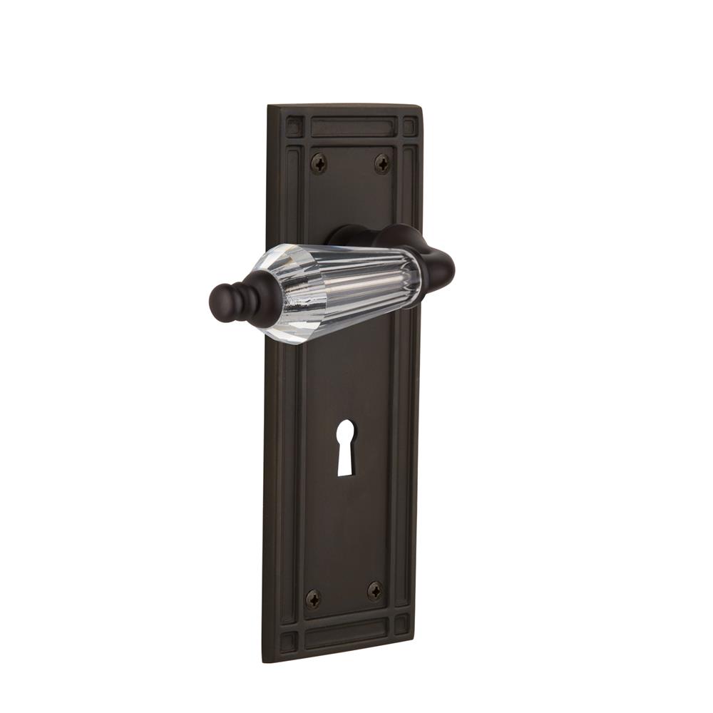 Nostalgic Warehouse 711654  Mission Plate with Keyhole Passage Parlor Lever in Oil-Rubbed Bronze